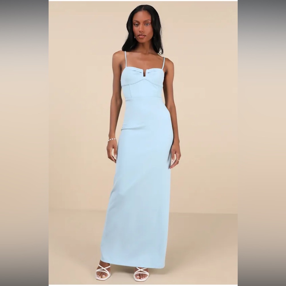 NWT- Romantic Existence Light Blue
Column Dress